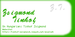 zsigmond tinhof business card